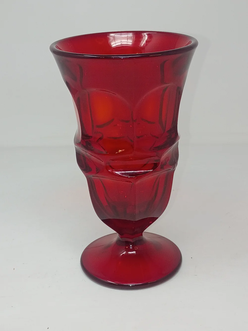 Fostoria Ruby Red Glass Goblet Stemmed Tumbler - Elegant Home Drinkware